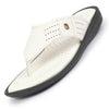 FAUSTO Men White Open Toe Flip-Flop Slippers With Memory Cushion|Outdoor Slipper For Men