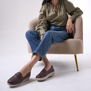 Women Peach Textured Slip On Casual Shoes Flatform Heel Height Enhancer|All Day Comfort|Daily Wear Shoes
