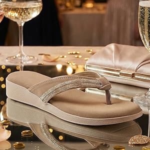 Women Pink Elegant Embellished Shimmery Wedding T-Strap Flat Slip On Slippers|Soft Cushioned Footbed|Party, Reception, Festive