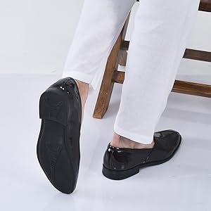 Men Brown Party Ethnic Patent Textured Print Slip On Juttis and Mojaris|Wedding Slip On Shoes|Evening Comfort Insole Mojaris
