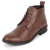 Men Brown Genuine Leather Broad Feet Mid Top Chukka Lace Up Boots with TPR Welted Sole