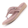 Women Lavender Embellished Wedding Slip-On Flats with Bow Design Studded T-Strap|Ethnic Wedge Sandals with Cushioned Insole|Party, Festive