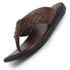 Men Brown Casual Outfit Ortho T-Strap Thong Slippers|Memory Cushioned Footbed|Ultra Lightweight and Comfort Slip On Slipper