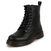 Women Black Classic High Ankle 8-Eye Lace Up Casual Long Boots For Travelling|Trekking