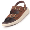 Men Tan Open Toe Double Adjustable Strap Stitched Waterproof Sandals with Back Support|Soft Cushioned Insole|Lightweight Summer Slip-On Slipper|Perfect For Monsoon Rainy Season