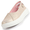 Women Sultan Glitter Slip-On Casual Platform Shoe with Pearl Detail|Height Enhancer Shiny Party Loafers|Ballerina with Memory Cusion Insole