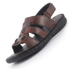 Men Brown Genuine Leather Multi Strap Open Toe Broad Feet Fisherman Sandals with Adjustable Back Strap|All Day Comfort with Memory Cushion Insole|Anti Skid Lightweight Sole