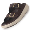 Men Brown Open Toe Buckle Strap Stitched Waterproof Sandals|Soft Cushioned Insole|Summer Slip-On Slipper|Perfect For Monsoon Rainy Season
