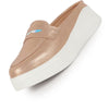 Women Rose Gold Classic Comfort Height Enhancer Shiny Glitter Back Open Slip On Mule Shoes|Casual Slip On Walking Shoe