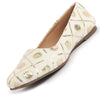 Women White Ethnic Silk Embroidery Zardozi Slip On Juttis and Mojaris for Wedding|Juttis for Lehanga|Festive Slip-On