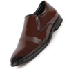 Men Tan Patent Leather Party Formal Textured Strip Slip On Shoes