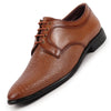 Men Tan Leopard Textured Derby Formal Lace Up Shoes For Office|Work|Wedding|Party
