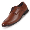 Men Tan Premium Formal Round Toe Lace-Up Shoes | Classic Derby Style Office Dress Shoes with Memory Cushioned Insole | Anti-Slip TPR Sole