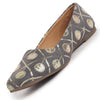 Women Grey Ethnic Silk Embroidery Zardozi Slip On Juttis and Mojaris for Wedding|Juttis for Lehanga|Festive Slip-On