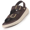 Men Brown Open Toe Double Adjustable Strap Stitched Waterproof Sandals with Back Support|Soft Cushioned Insole|Lightweight Summer Slip-On Slipper|Perfect For Monsoon Rainy Season