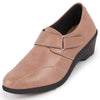 Women Peach Outdoor Fashion Hook and Loop Platform Heel Wedges