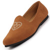 Men Tan Traditional Ethnic Embroidered Design Velvet Slip On Juttis & Mojaris For Party|Wedding|Festival