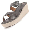 Women Platform Wedge Heel Open Toe Sandals Height Enhancer Criss Cross Strap Slip-On Sandal