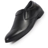 Men Black Genuine Leather Broad Feet Formal Slip On Shoe|Work Wear|Comfort for Office|Anti Skid Sole