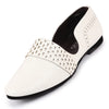 Men White Laser Cut Design Side Open Broad Feet Ethnic Party Slip On Shoes