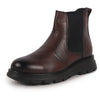 Men Tan Genuine Leather Slip On Boots|Chelsea Work Boots|Lightweight Memory Cushion Shoes|Formal Boots