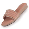 Women Pink Rhinestone Strap Wedge Heel Ethnic Slip On Sandals for Wedding, Anarkali, Indo-Western Dress|Open Toe Ortho Slippers with Soft Cushioned Footbed