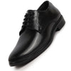 Men Black Formal Dress Lace Up Derby Shoes With Cushioned Footbed For Office|Work