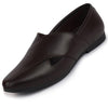 Men Ethnic Brown Criss Cross Slip On Juttis and Mojaris