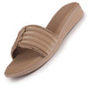 Women Khaki Rhinestone Strap Wedge Heel Ethnic Slip On Sandals for Wedding, Anarkali, Indo-Western Dress|Open Toe Ortho Slippers with Soft Cushioned Footbed