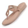 Women Pink T-Strap Slip On Ethnic Sandals with Rhinestone Strap|Wedge Ortho Slip-On Slippers|Perfect for Wedding, Festive Outfits