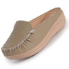 Women Taupe Back Open Side Stitched Slip On Shoe | Half Cut Round Toe Shoes with Memory Cushioned Footbed | Outing Comfort, Evening, Casual Office Wear