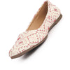 Women White Maroon Embroidered Ethnic Slip On Juttis and Mojaris for Bride|Traditional Wedding Punjabi Jutti for Anarkali Kurta and Lehenga|Bridal Slip On Shoes