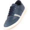 Men Navy Blue Embellished Strip Breathable Upper PU Suede Leather Lace Up Sneakers Shoes