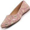 Women Pink Ethnic Silk Embroidery Zardozi Slip On Juttis and Mojaris for Wedding|Juttis for Lehanga|Festive Slip-On