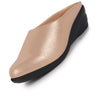 Women Rose Gold Shimmery Platform Wedge Heel Back Open Slip On Shoes for Party|Formal Dress Ballerina|Lightweight All Day Formal Shoes