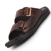 Men Tan Open Toe Broad Feet Double Adjustable Strap Ethnic Kurta Slip On Sandals|Anti-Skid Sole Slippers|Memory Cushion Insole