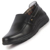 Men Black Genuine Leather Feather Lightweight EVA Sole Formal Office Comfort Broad Feet Slip On Shoes