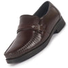 Men Brown Genuine Leather Formal Slip On Moccasins Shoes for Office|Memory Cushion Meeting Slip-Ons