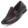 Men Brown Ethnic Slip On Stripe Juttis and Mojaris for Wedding|Party Slip-On|Traditional Kurtas Shoes|Festive Slip On Shoes