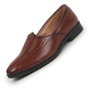 Men Tan Broad Feet Traditional Wedding Slip On Ethnic Juttis and Mojaris|Party Slip On Evening Shoes|Striped Textured Mojaris