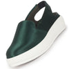 Women Green Height Enhancer Elastic Closure Back Strap Platform Heel Slip On Shoes|Stylish|Chunky|Weekend|Classic Sneaker Shoes