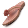 Women Pink Shiny Beads T-Strap Slipper With Cushioned Footbed|Party|Office Wear|Weekend