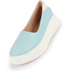 Women Sky Blue Outdoor Fashion Comfort Height Enhance Platform Heel Ballerina Slip On Shoes
