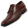 Men Light Brown Leopard Textured Derby Formal Lace Up Shoes For Office|Work|Wedding|Party