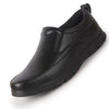 Men Black Premium Finish Round Toe Formal Slip-On Shoes | Comfort Office Loafers with Memory Cushioned Insole | Broad Feet Ultra Lightweight Anti-Skid Sole