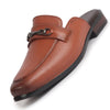 Men Tan Back Open Horsebit Buckle Party Slip On Shoe for Wedding|Ethnic Prom Slip On Shoes|Formal Shoes For Traditional Festive Kurta