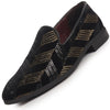 Men Black Gold Silk Zardosi Sequin Velvet Ethnic Slip On Juttis and Mojaris for Wedding|Traditional Sherwani Shoes|Prom Slip-On Tuxedo Shoes