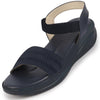 Women Blue Open Toe Platform Woven Design Slip On Sandals