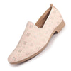 Men Pink Embroidery Design Fabric Upper Party Slip On Shoes|Ethnic Juttis and Mojaris For Wedding|Traditional Slip-Ons Shoe with Memory Cushioned Insole