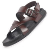 Men Brown Open Toe Hook & Loop Adjustable Strap Criss Cross Dress Slip On Sandals|Non Skid Sole Slippers|PU PAD Insole
